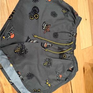 Gray Patterned Athletic Shorts